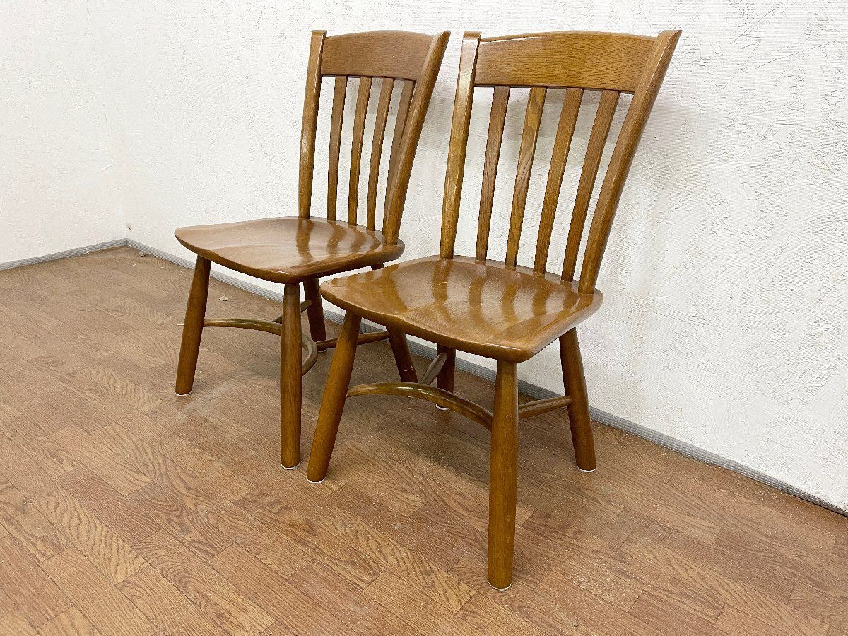 ○柏木工 KASHIWA ダイニングチェア2脚セット アームレス 食堂椅子