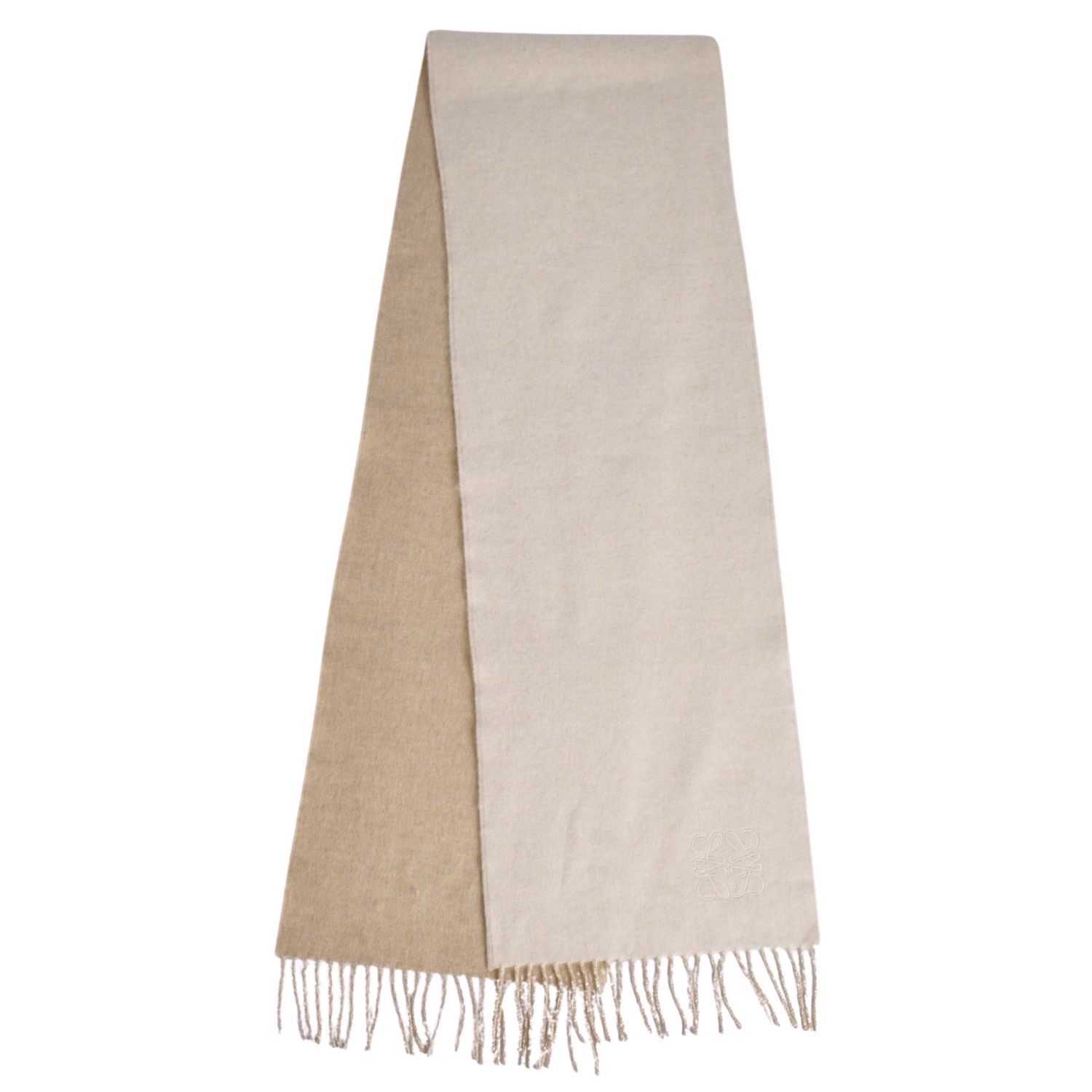 ロエベ LOEWE マフラー ストール フリンジ アナグラム ウール カ