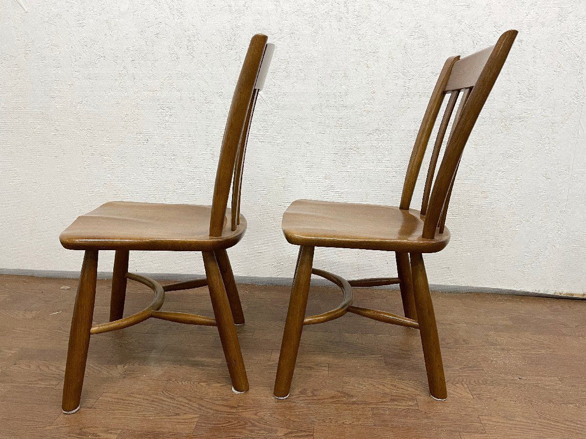 ○柏木工 KASHIWA ダイニングチェア2脚セット アームレス 食堂椅子