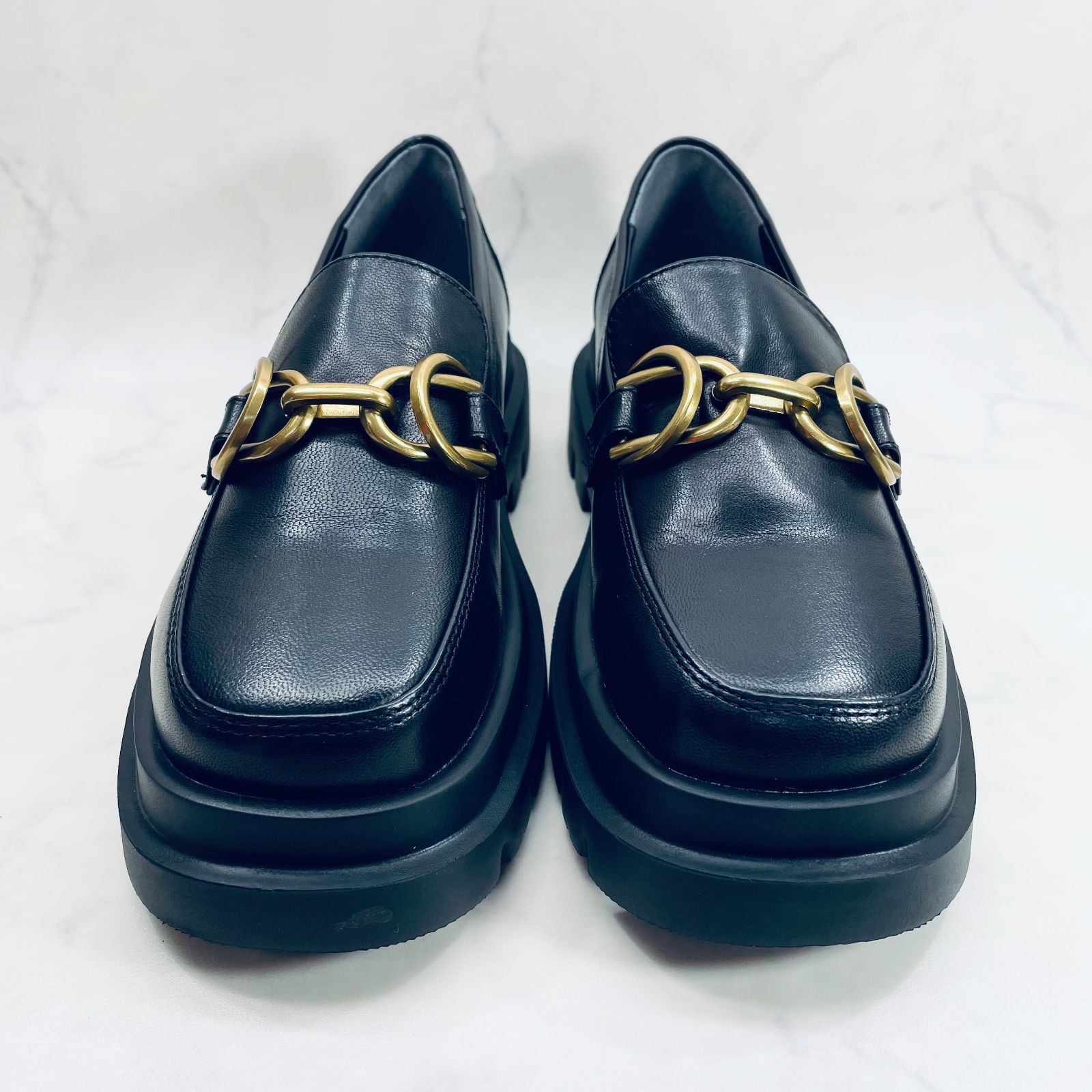 イング ボリュームソールビットローファー 22.5cm 黒 ブラック