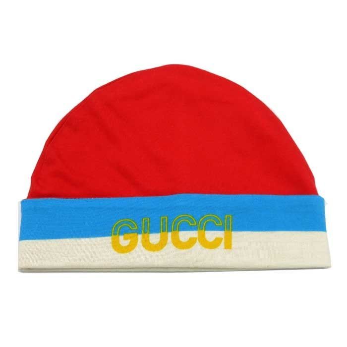 グッチ 帽子 Sサイズ アパレル GUCCI コットン ロゴ ベビーハット ビーニー帽 赤ちゃん 子供用 727887 メール便対応 ネコポス