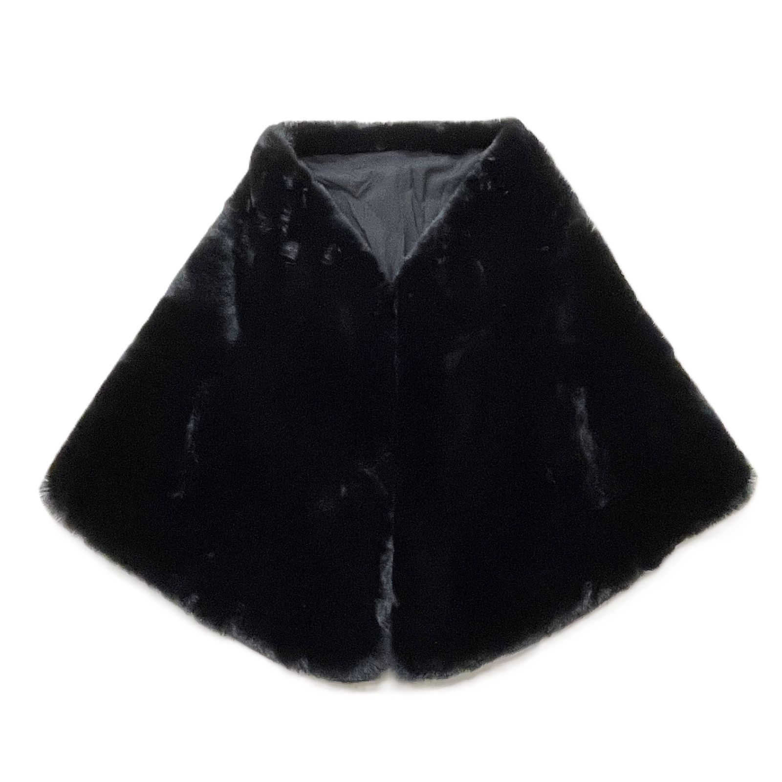 リッチボリュームファーケープ　黒 コート アウター リッチボリュームファーケープ レディース