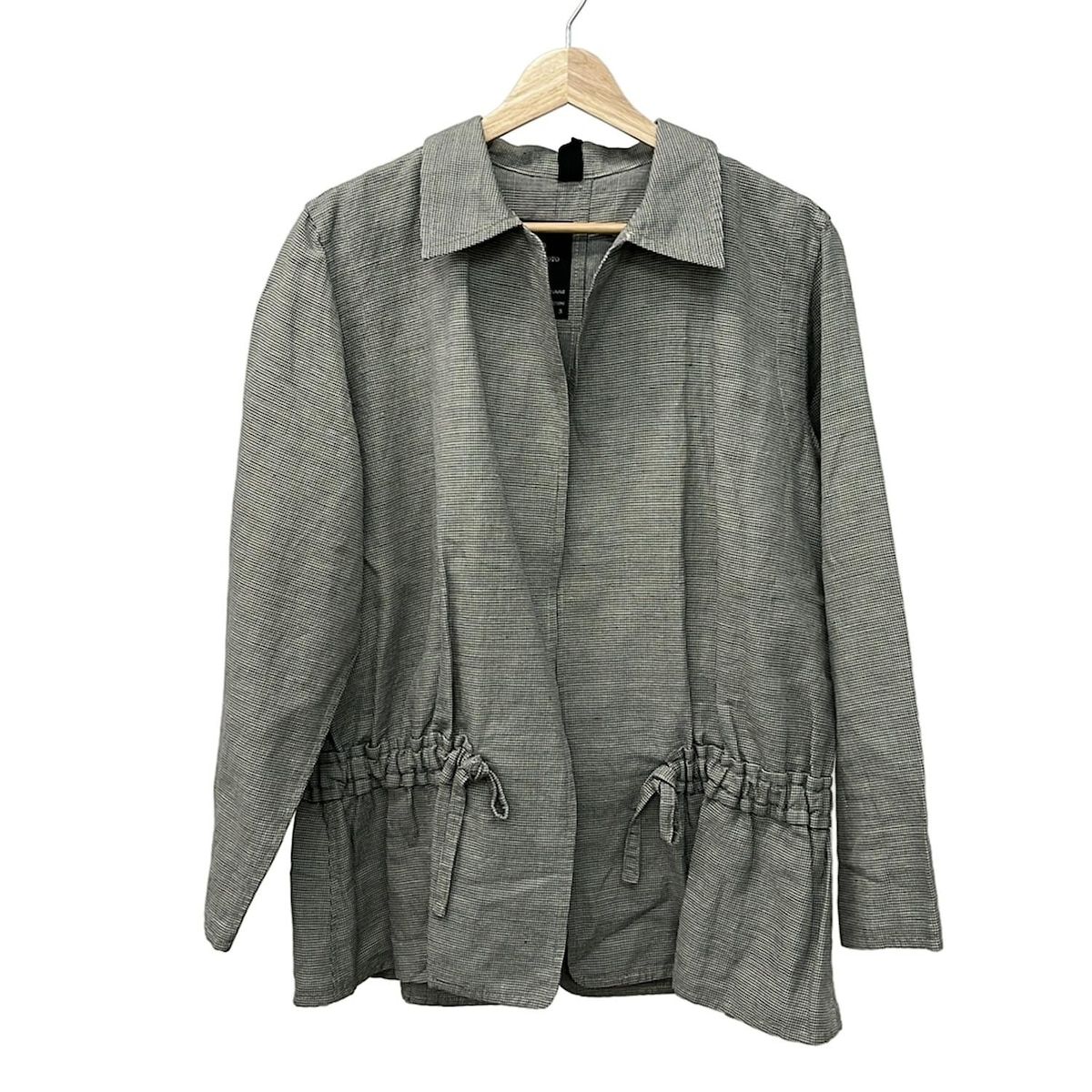 Y s ワイズ ジャケット サイズ3 L レディース - ダークグレー×黒 長袖 チェック柄 オールシーズン