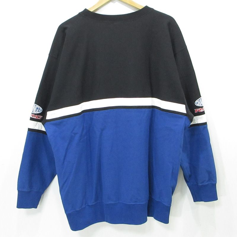 チャレンジャー CMC RACING SWEAT レーシングスウェット ロゴ刺繍長袖スウェットシャツ CLG SW 023 005 ブラック ブルー サイズ XL 103