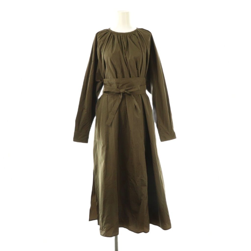 マックスマーラ MAX MARA 白タグ 長袖 ワンピース ロング 40 カーキ DF OS