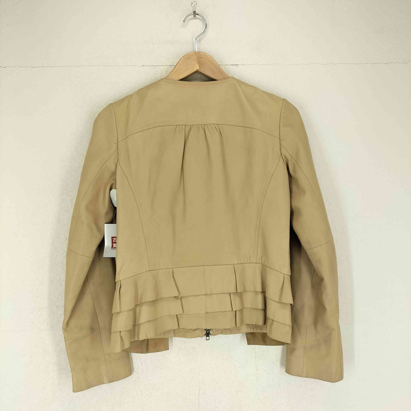 マリクレール marie claire ラムレザー ダブルジップノー ジャケット レディース 表記無