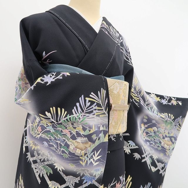 手描き友禅 作家物 訪問着 落款入 ちりめん 正絹 躾糸付き X579 手描き友禅 作家物 訪問着 落款入 ちりめん 正絹 躾糸付き - メルカリ