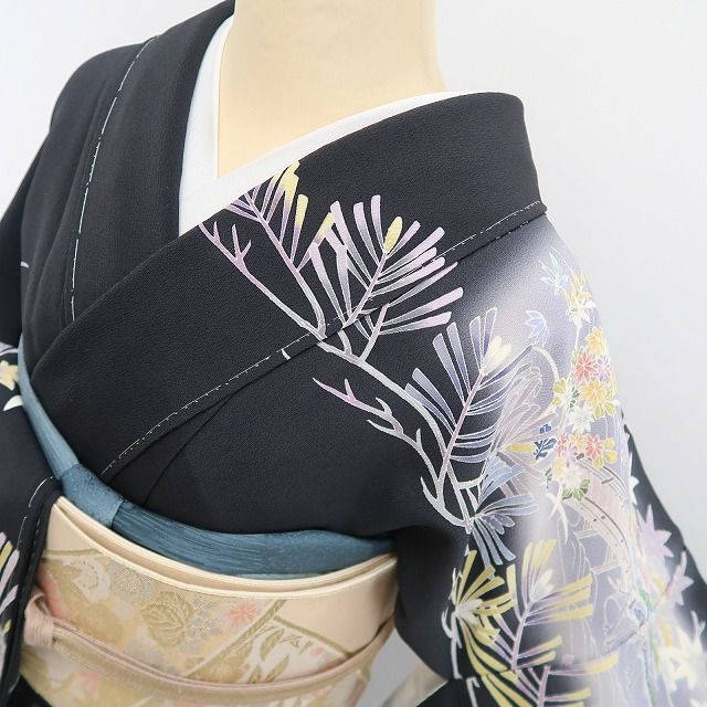 ❁tomihisa❁新品 手描き友禅 茶屋辻 落款 着物“花降る里に心澄ませば