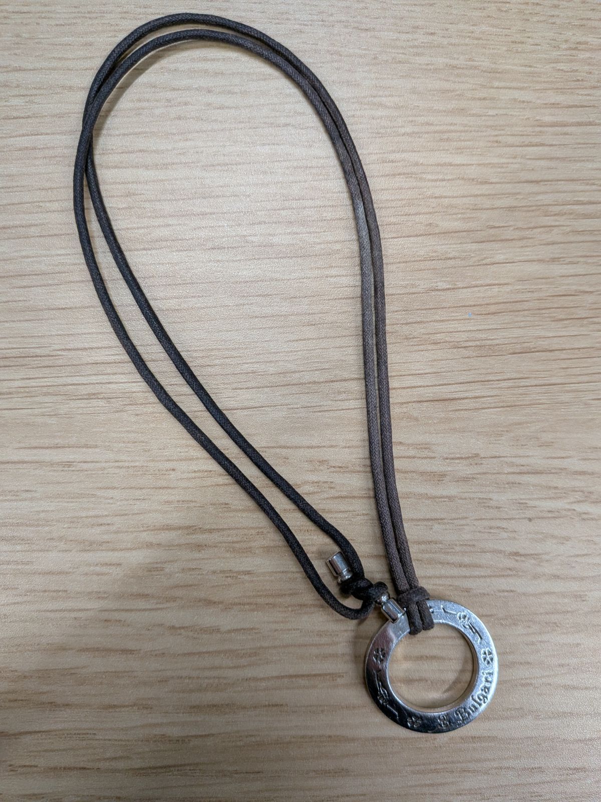 ブルガリ BVLGARI セーブザチルドレンネックレス シルバー925 革紐付き ネックレス