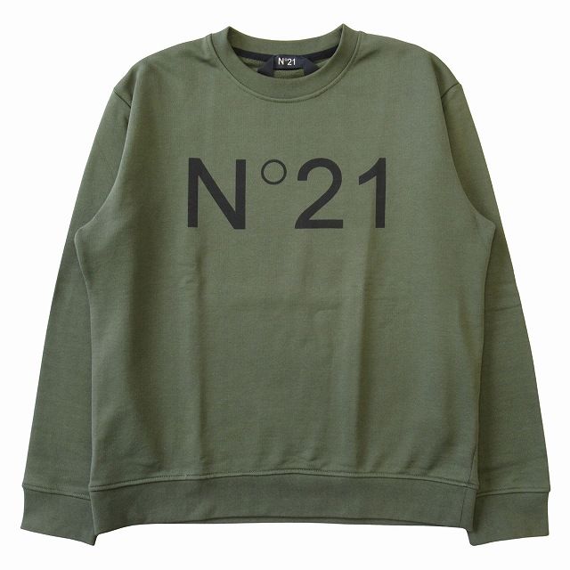 ヌメロヴェントゥーノ N°21 ビッグロゴ スウェット シャツ トレーナー カットソー 長袖 裏毛 20AU-E062-6326 サイズM カーキ メンズ