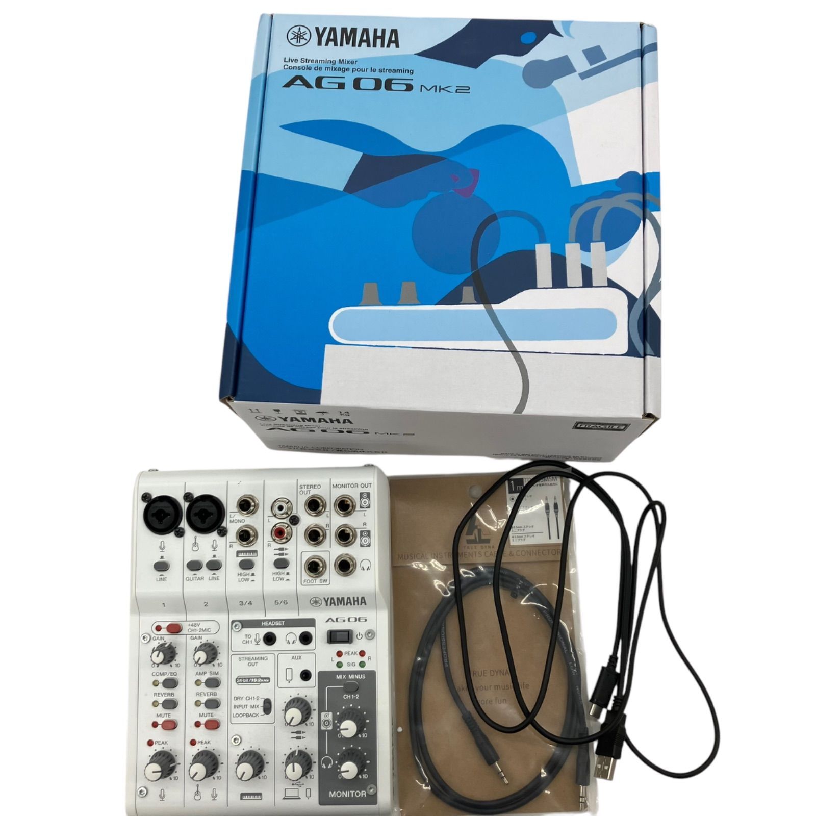 186000 通電 のみ YAMAHA ヤマハ ライブストリーミングミキサー AG 06 MK 2 ホワイト