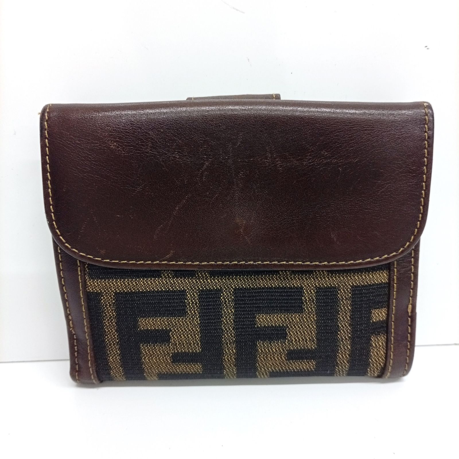 FENDI フェンディ ズッカ柄 Wホック財布 折財布 財布 ウォレット JA-25306