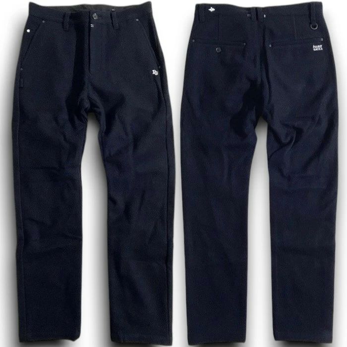 PEARLY GATES パーリーゲイツ ゴルフ ライトメルトン ウール混 無地 5ポケット ロングパンツ ゴルフウェア 053 3931001 定価5万 ネイビーブラック 051 51104 w 05