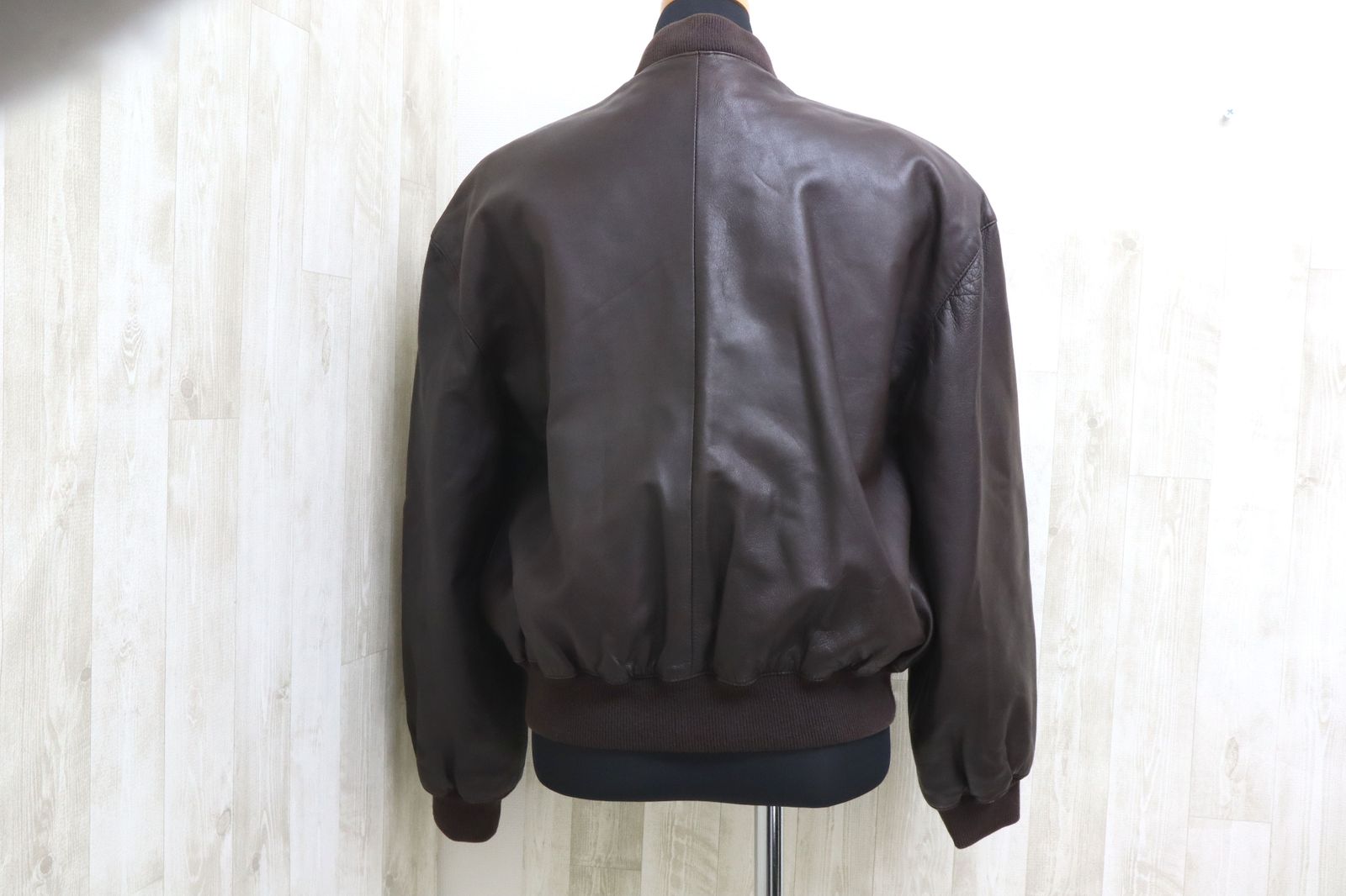 LOEWE ロエベ アナグラムボタン レザーブルゾン 40 4373 ブラウン ヴィンテージ