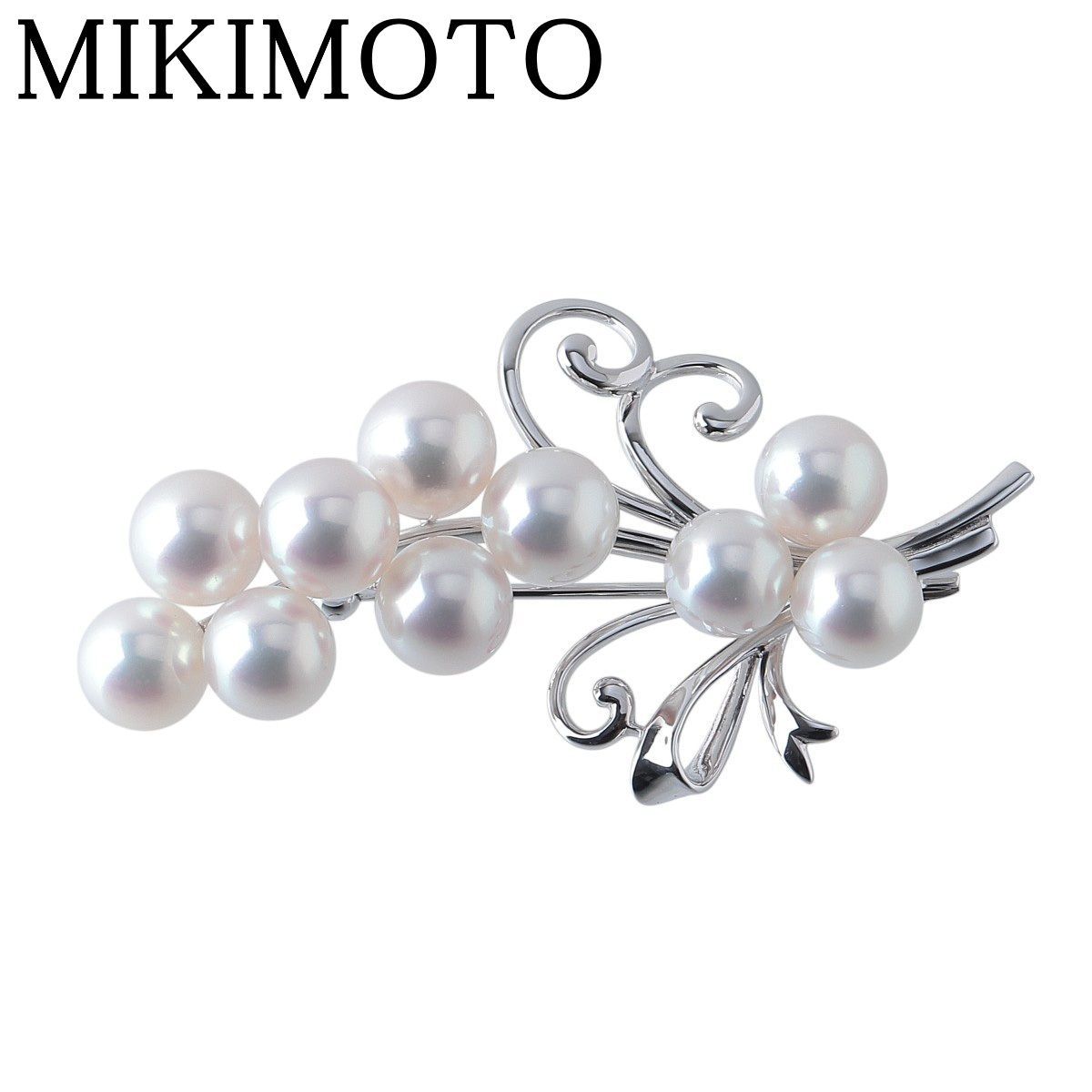 ミキモト パール ブローチ 大珠 アコヤパール7.8mm～8.4mm K18WG 新品