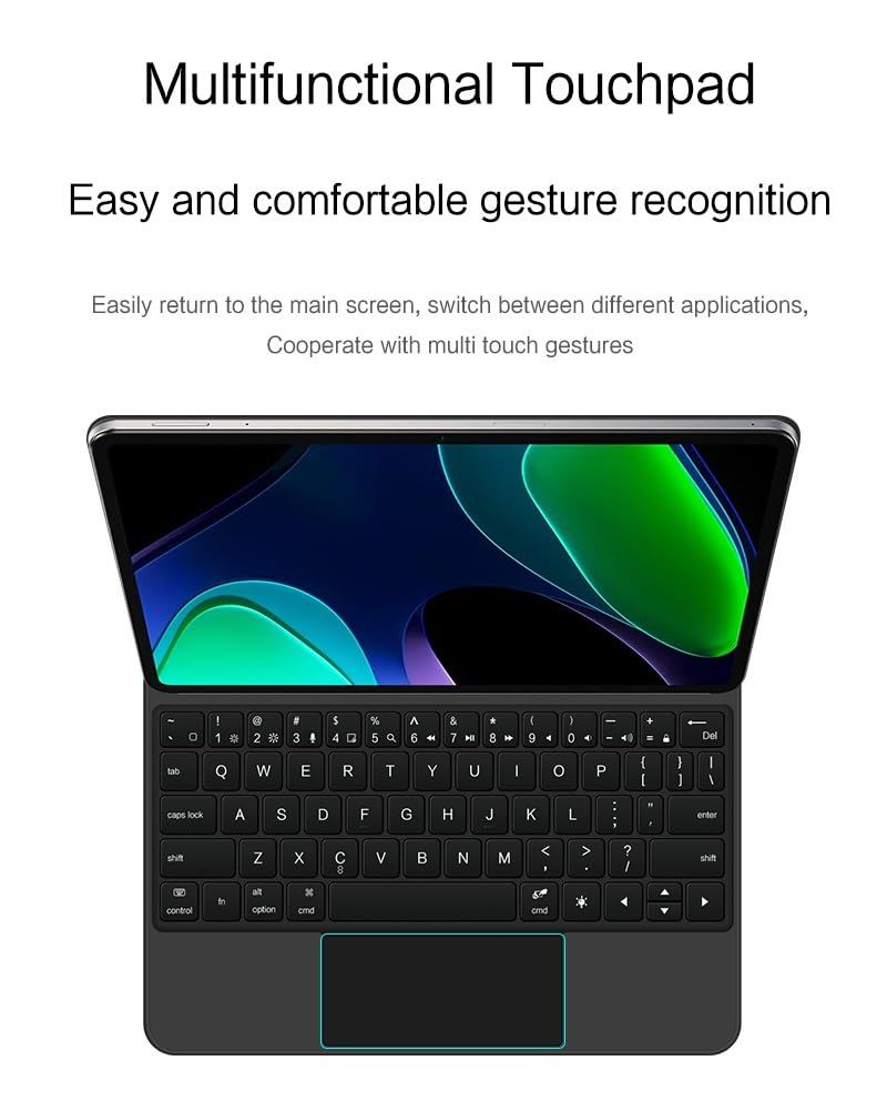 マジック キーボード Xiaomi Pad 6 Pro マグネット式 タッチパッド バックライト付き 磁気吸着 シャオミ シャオミ6 キーボードケース タッチパネル搭載 マルチタッチ フローティングデ