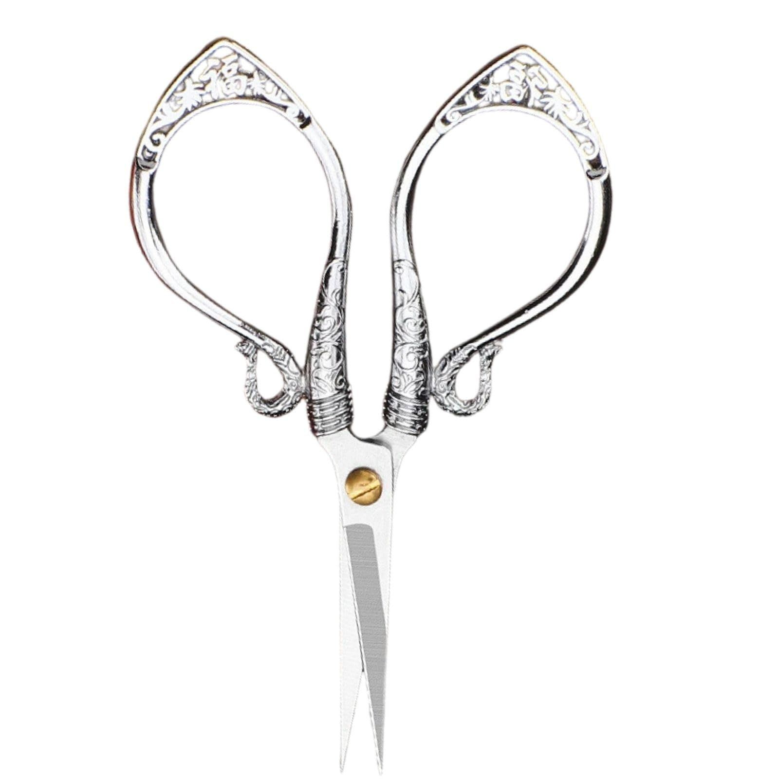 Leap Raupe 糸切りバサミ よく切れる いときりはさみ 刺繍 はさみ ハサミ カバー付き アンティーク 龍 銀 シルバー