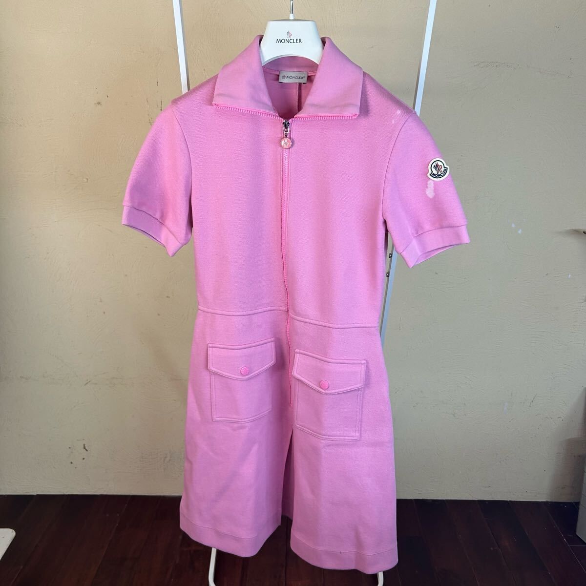 MONCLER モンクレール 半袖ワンピースドレスピンクXs