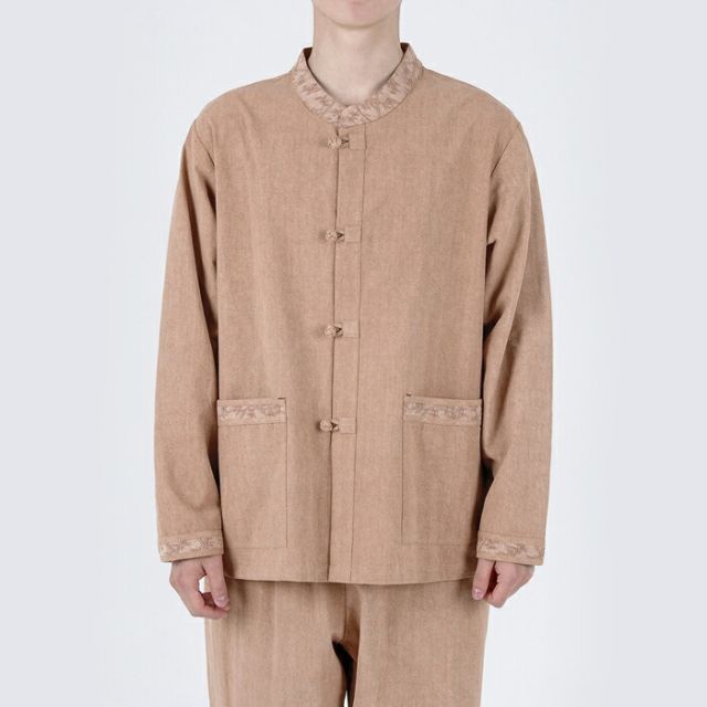 韓国チョゴリ 韓服 BTS JUNG KOOK V 着用 男女兼用黄土色 o-krc-24003-od-s 私服 着ている K-POP ラフな着こなし 黄土色 ベージュ 韓国