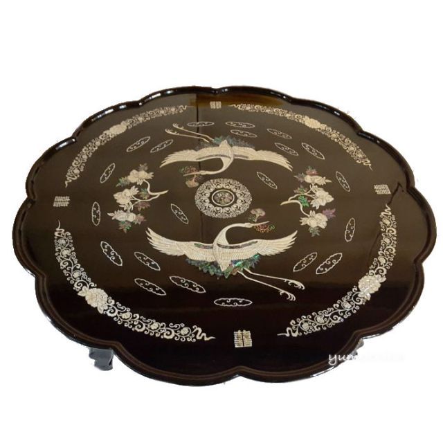 韓国漆塗り丸角お膳(大)oz-turu04-sおぜんテーブル足折れる軽い韓国人気おすすめ