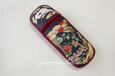 韓国手刺繍ペンケース筆入れ 鶴 pencase-2-s ギフト お土産