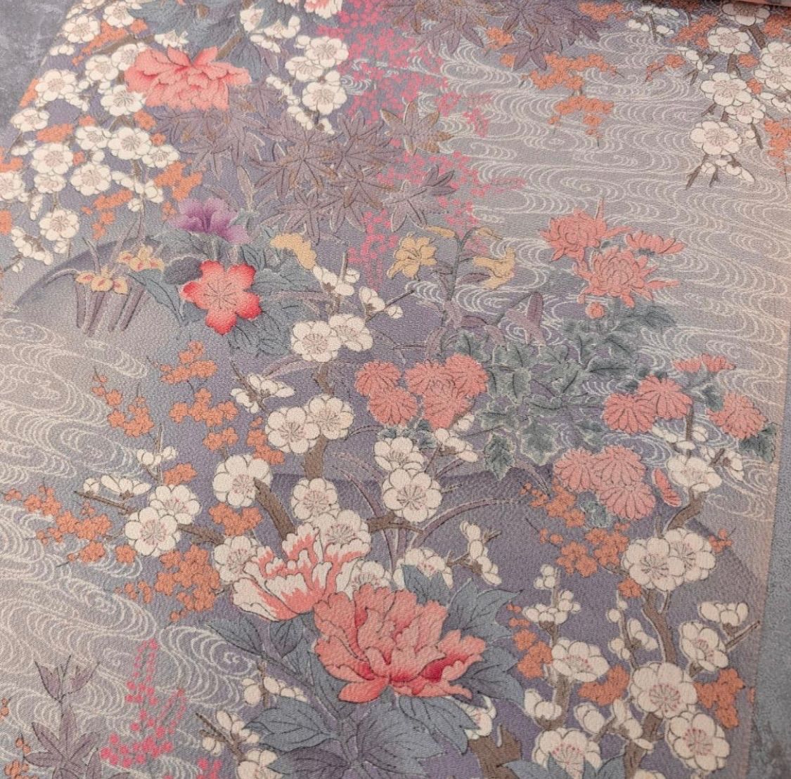  tsx 336 反物 本摺 手彩 友禅 小紋 正絹 小紋 着物反物