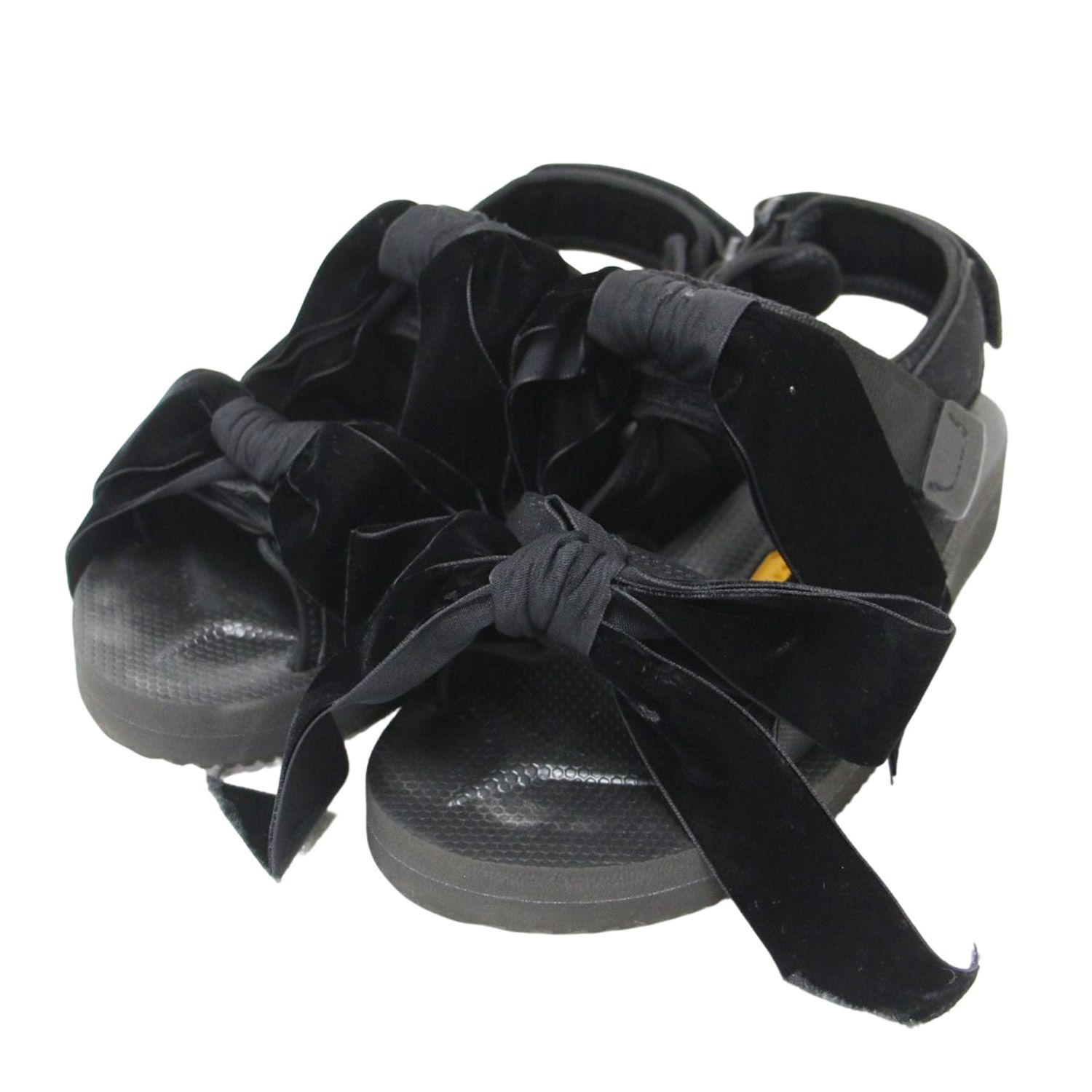 CECILIE BAHNSEN セシリーバンセン SUICOKE ブラック 黒 サイズ US 5 23 0 cm ベロアリボン スポーツサンダル フラットシーズ ベルクロ ストラップ マジックテープ レディース