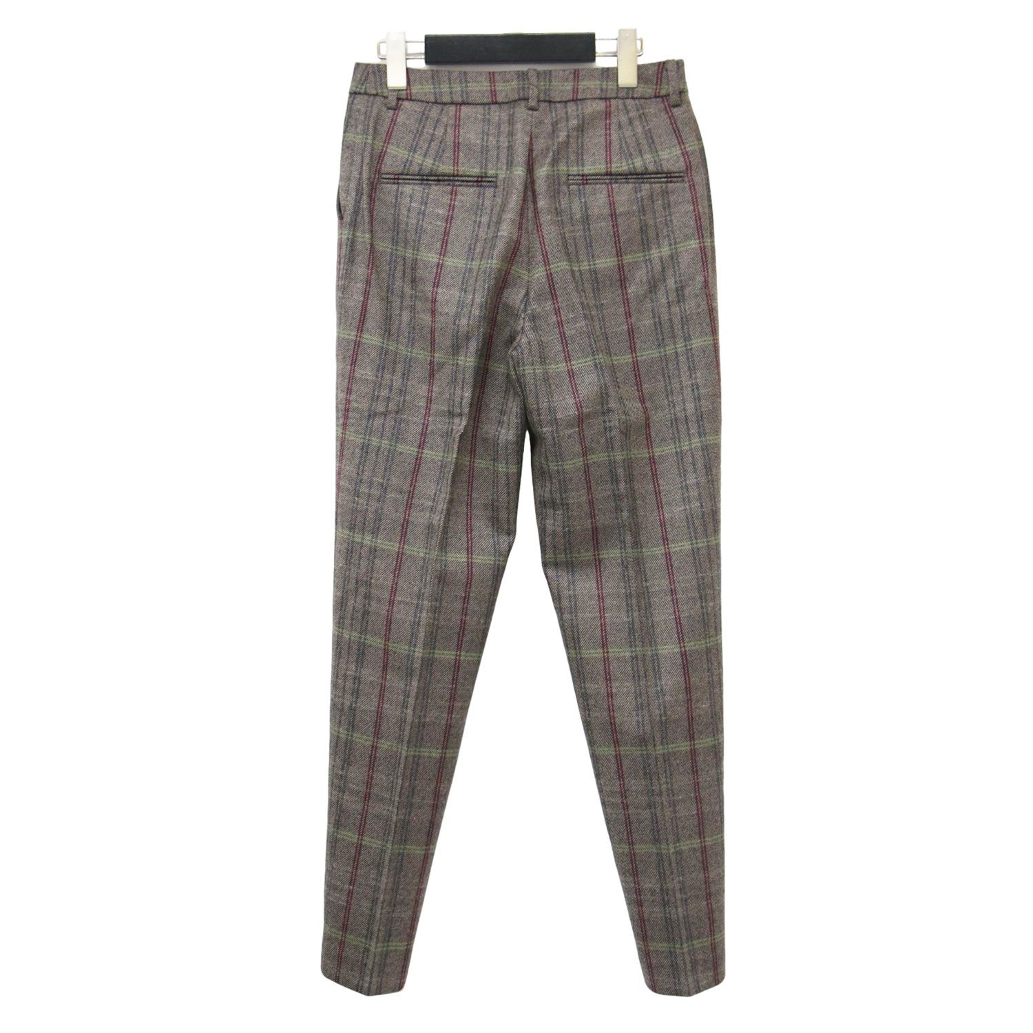 TOMORROWLAND collection トゥモローランド パンツ ブラウン系 サイズ 34 7号 22秋冬 ケンピ タータンチェック ペンシルパンツ スラックス スリム テーパード ウール レディース