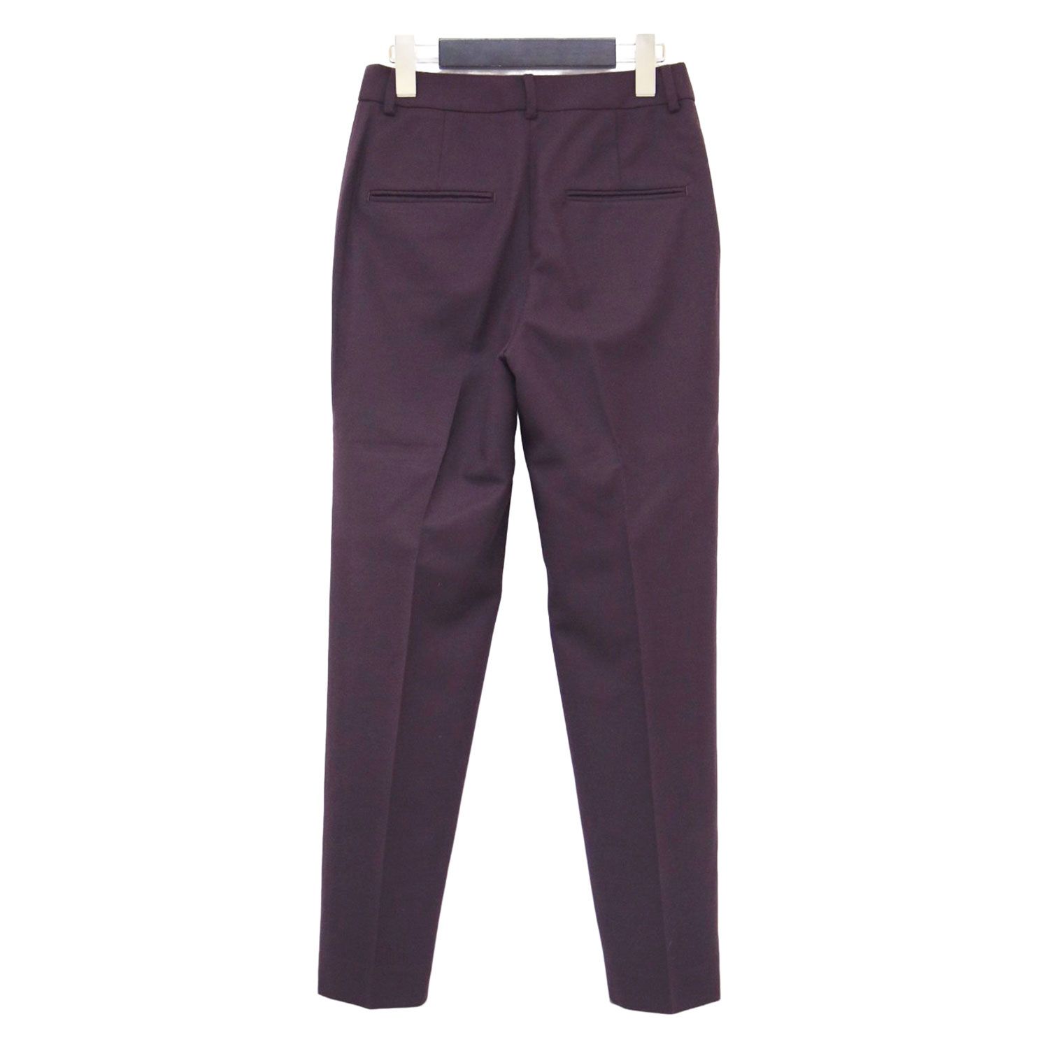 TOMORROWLAND collection トゥモローランド パンツ パープル サイズ 32 5号 22秋冬 スーパーアムンゼン ペンシルパンツ スラックス スリム テーパード ウール ボトムス ズボン レディース