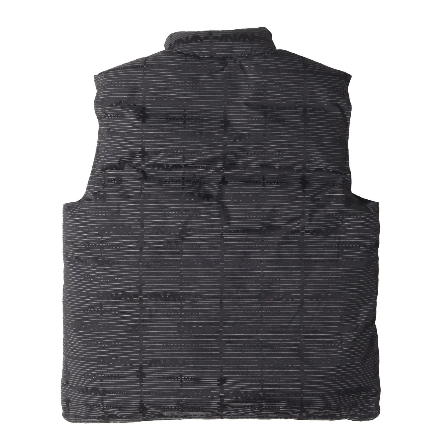 ALEXANDER MCQUEEN アレキサンダーマックイーン ベスト ブラック 黒 サイズ XL 22AW McQ ジャガードロゴ ボーダー 中綿ベスト アウター ジャケット ブルオン 上着 メンズ