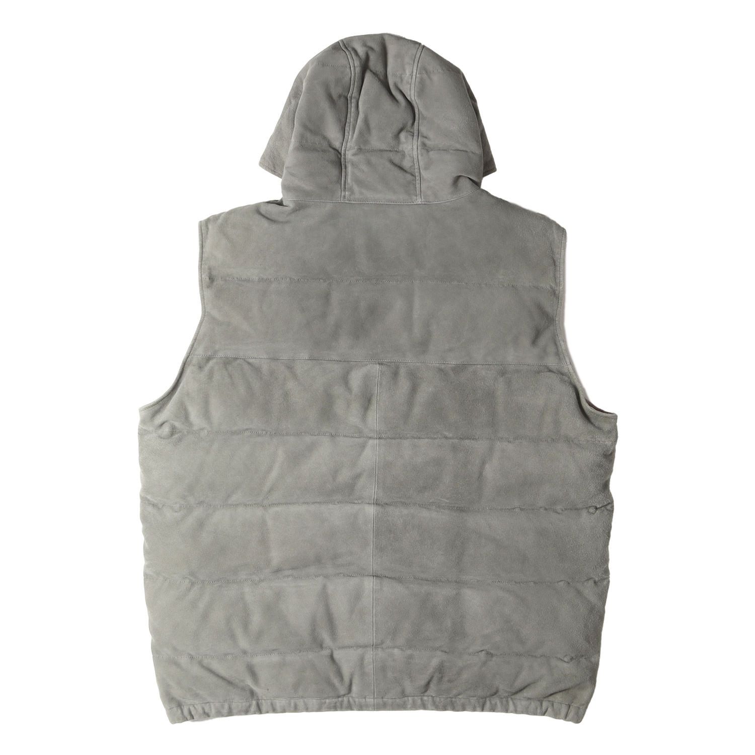 Papas パパス ベスト グレー サイズ LL PAPAS PLUS ゴートスウェード フード付き ダウンベスト アウター ジャケット ブルゾン 上着 メンズ