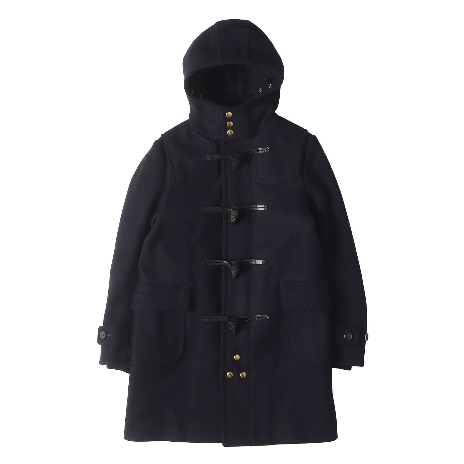 SCYE BASICS サイ ベーシック コート ネイビー 紺 サイズ 38 メルトンウール ダッフルコート アウター ジャケット 上着 シンプル メンズ