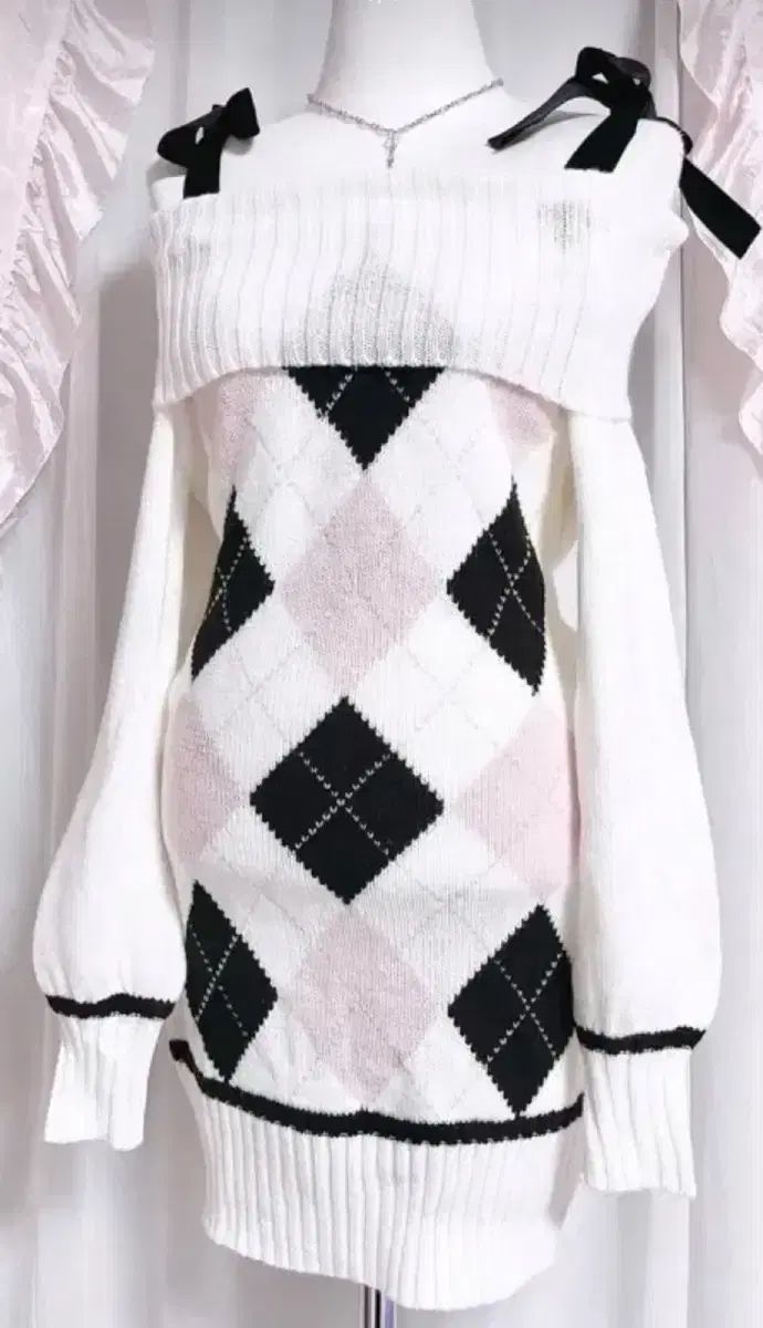 リズリサ LIZ LISA ピンク ブラック オフショルダー ワンピース