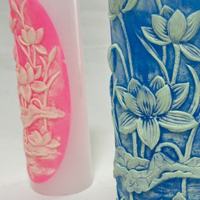 韓国 葬儀 祭事 ろうそく ローソク ロウソク 蝋燭 ろうそく 仏壇 大き目 大きい 仏壇 おしゃれ 特大蝋燭 蓮柄彫刻キャンドル2本セット rousoku-1-s