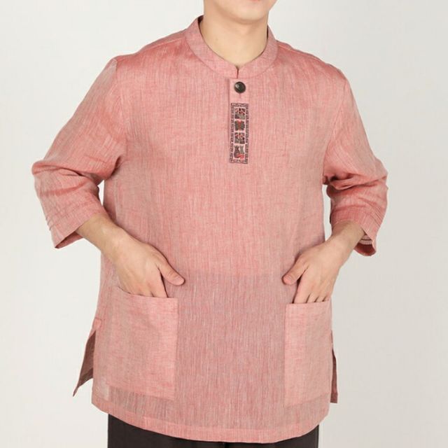 七分丈シャツピンク senfalcho-sm