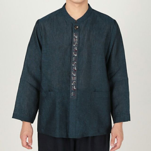 センファルチョゴリ ユニフォーム 男性用 長袖シャツ紺 senfalcho sm 51 1 s 麻シャツ メンズ 七分