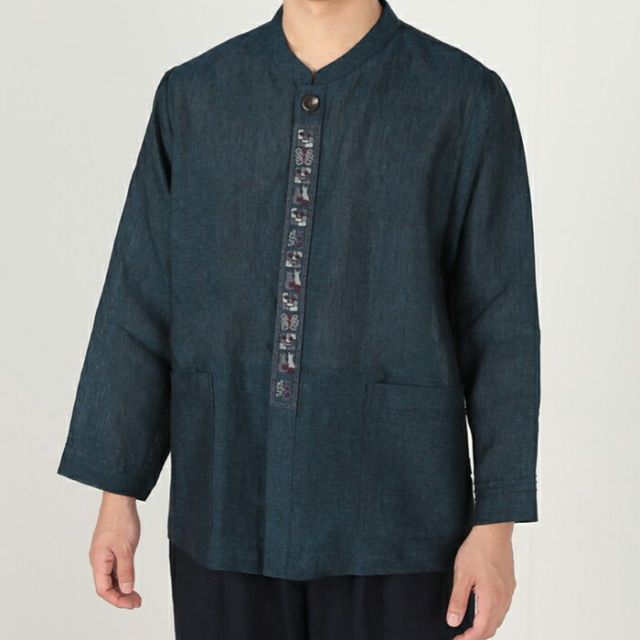  センファルチョゴリ ユニフォーム 男性用 長袖シャツ紺 senfalcho-sm 51-1-s 麻シャツ メンズ 七分 その他 浴衣