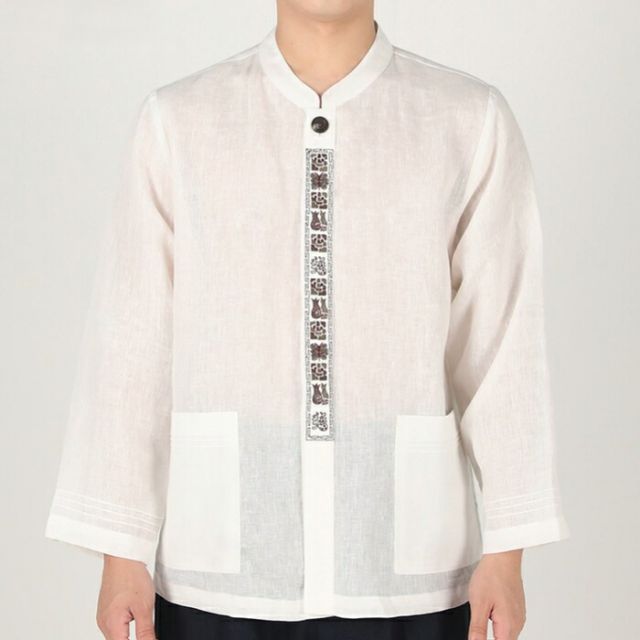 センファルチョゴリ ユニフォーム 男性用 長袖シャツホワイト senfalcho sm 51 4 s 麻シャツ メンズ 七分