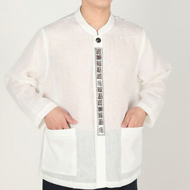 センファルチョゴリ ユニフォーム 男性用 長袖シャツホワイト senfalcho sm 51 4 s 麻シャツ メンズ 七分