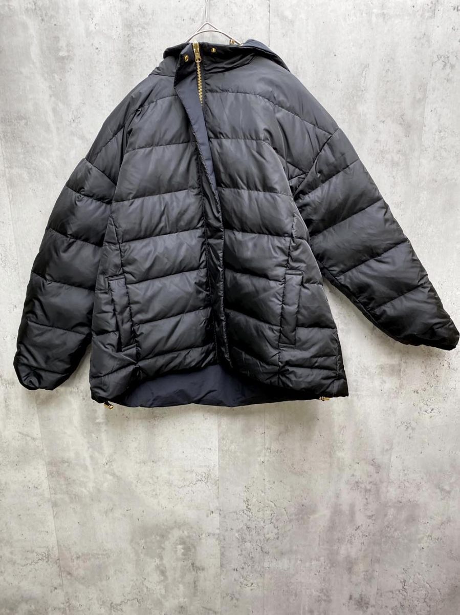 le.coeur blanc ルクールブラン リバーシブルフードショートダウン ジャケット size38 黒 レディース
