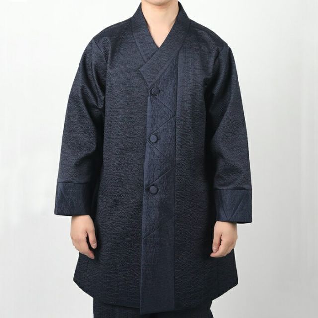  センファルチョゴリ 韓国 梨泰院クラス パク セロイ風 男性用 コート上下マフラー付セットアップ 紺 senfalcho-sm 80-1-s コート メンズ その他 浴衣