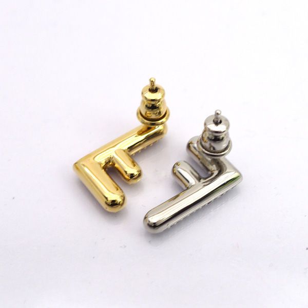 FENDI フェンディ FF ロゴ ラインストーン ピアス ゴールド シルバー FENDI / フェンディ ◇FFロゴ ピアス ゴールド シルバー ライン