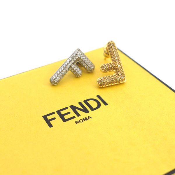 FENDI / フェンディ ◇FFロゴ ピアス ゴールド シルバー ライン