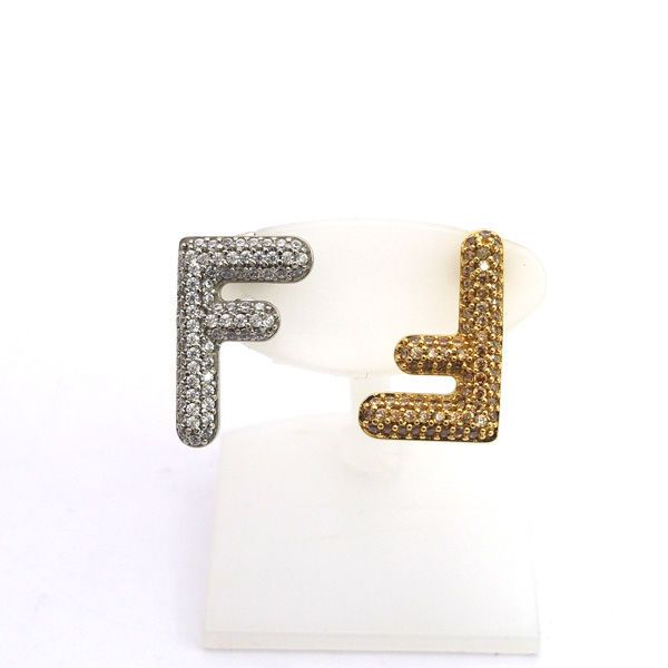 FENDI / フェンディ ◇FFロゴ ピアス ゴールド シルバー ライン
