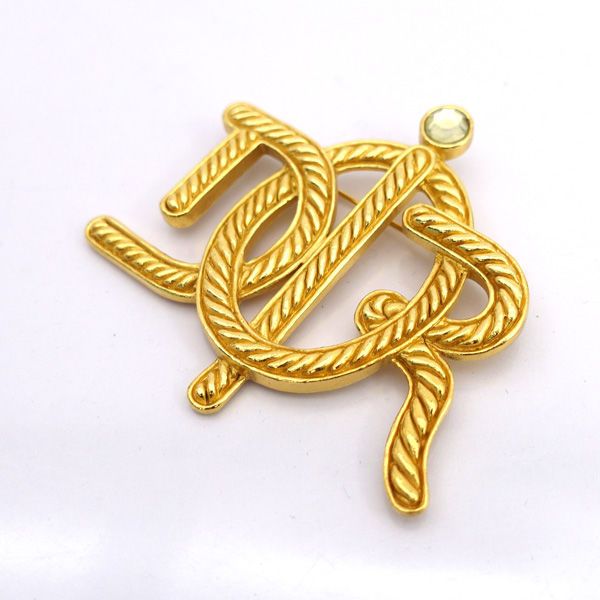 クリスチャンディオール エンブレム ストーン付 ブローチ ヴィンテージ ロープ Christian Dior / クリスチャンディオール ◇ブローチ ロゴ エンブレム