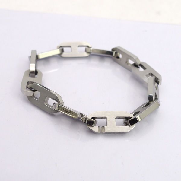 HERMES エルメス マイヨン Hリンク ブレスレット ステンレススチール ブレスレット バングル アンクル ブランド