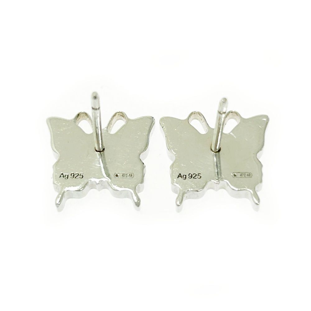 中古】【箱付き】 GUCCI グッチ シルバー バタフライ ピアス