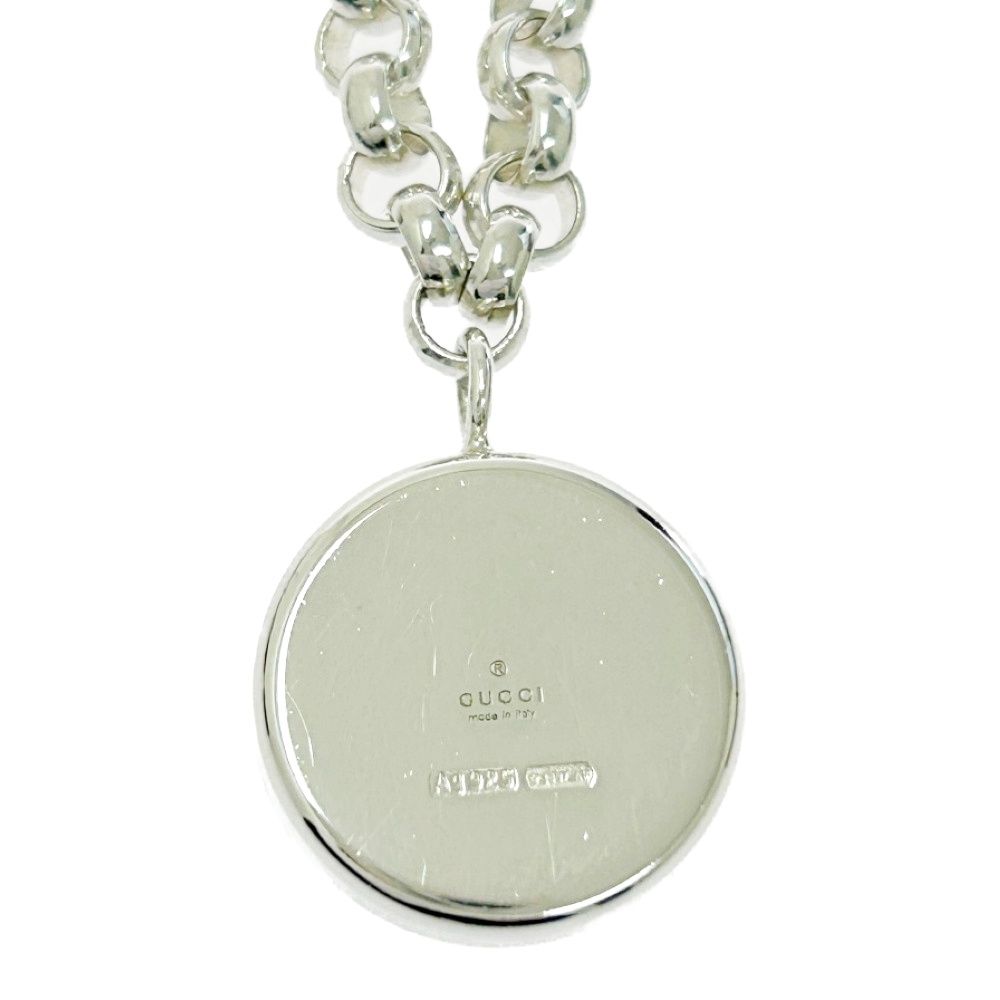 中古】【箱付き】 GUCCI グッチ シルバー ラウンド ロゴ ネックレス