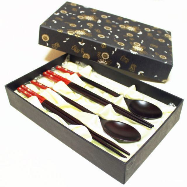 夫婦箸とスプーンセット 漆螺鈿 めおと セット 夫婦花 sujo-13-s ギフト お土産 引出物 結婚祝