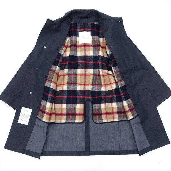 MACKINTOSH PHILOSOPHY ◆ステンカラーコート/チェック柄ライナー付き/ネイビー/サイズ36 H1C11-805-28【メンズ/MEN】 【中古】 MACKINTOSH PHILOSOPHY ◇ステンカラーコート/チェック柄ライナー付き